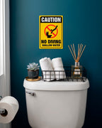 No Diving – Shallow Water Bathroom Sign