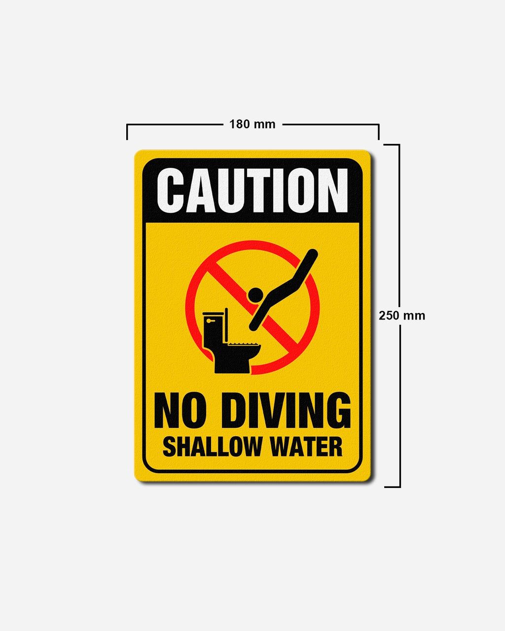 No Diving – Shallow Water Bathroom Sign