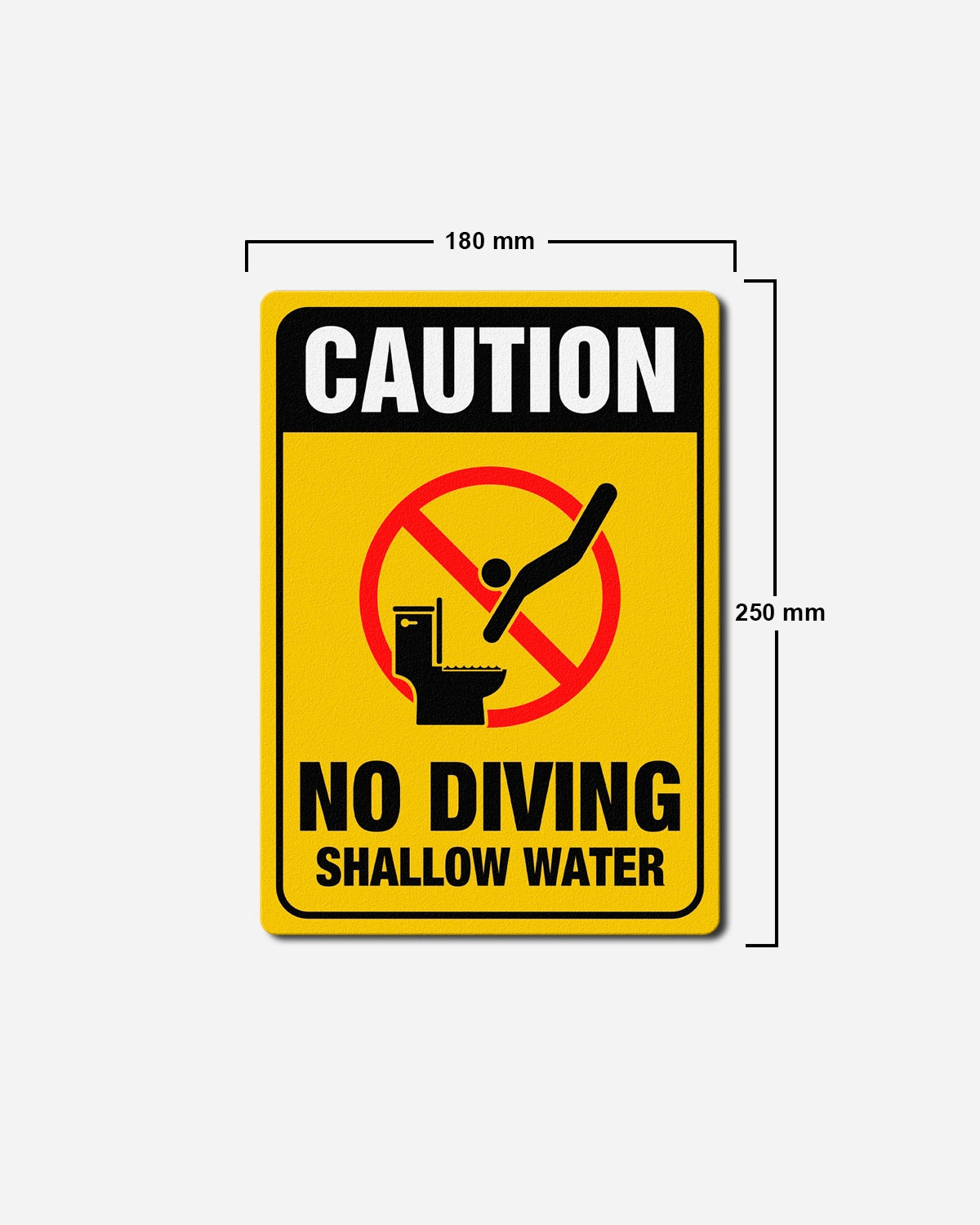 No Diving – Shallow Water Bathroom Sign