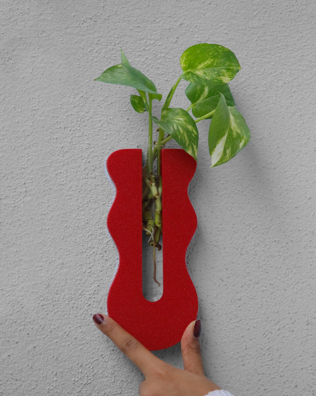 Wavy Test Tube Planter - Red