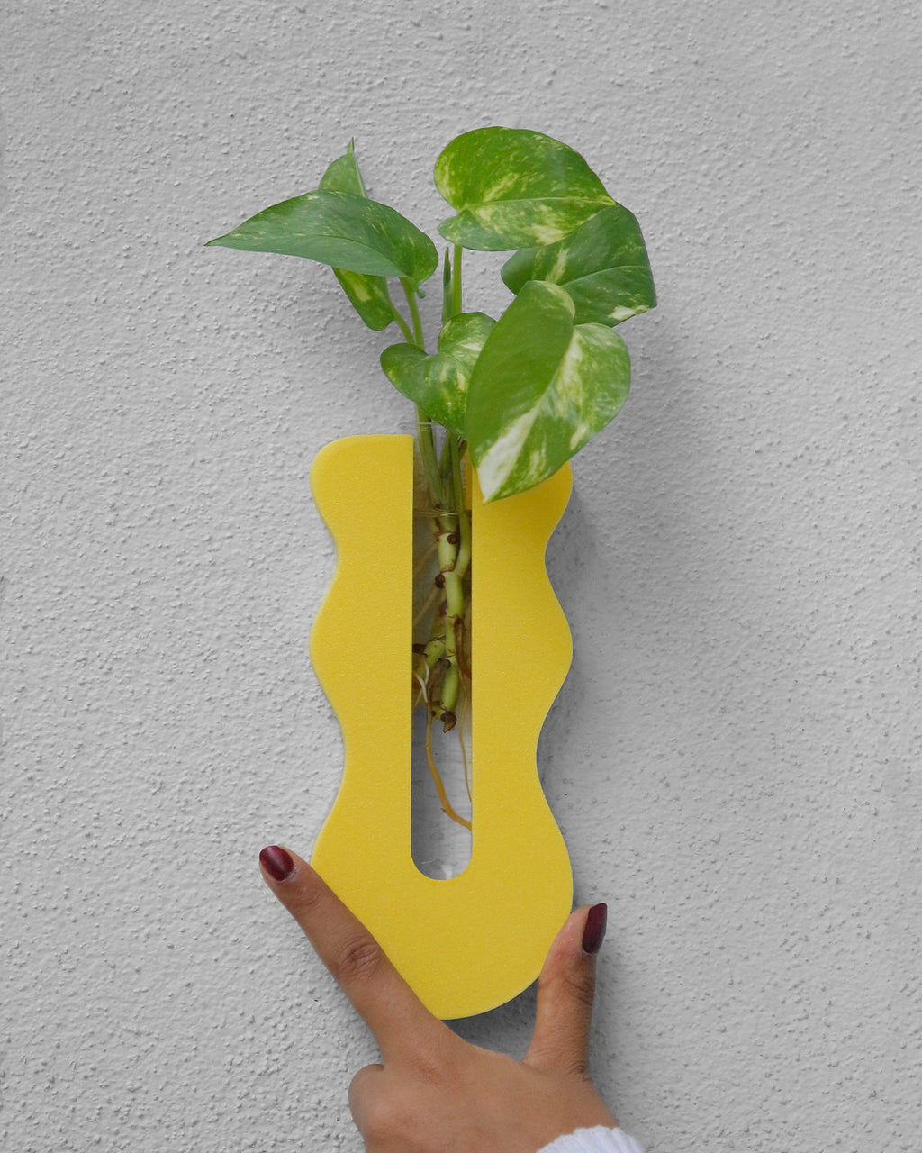 Wavy Test Tube Planter - Yellow